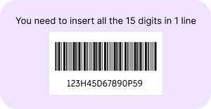 insert 15 digits